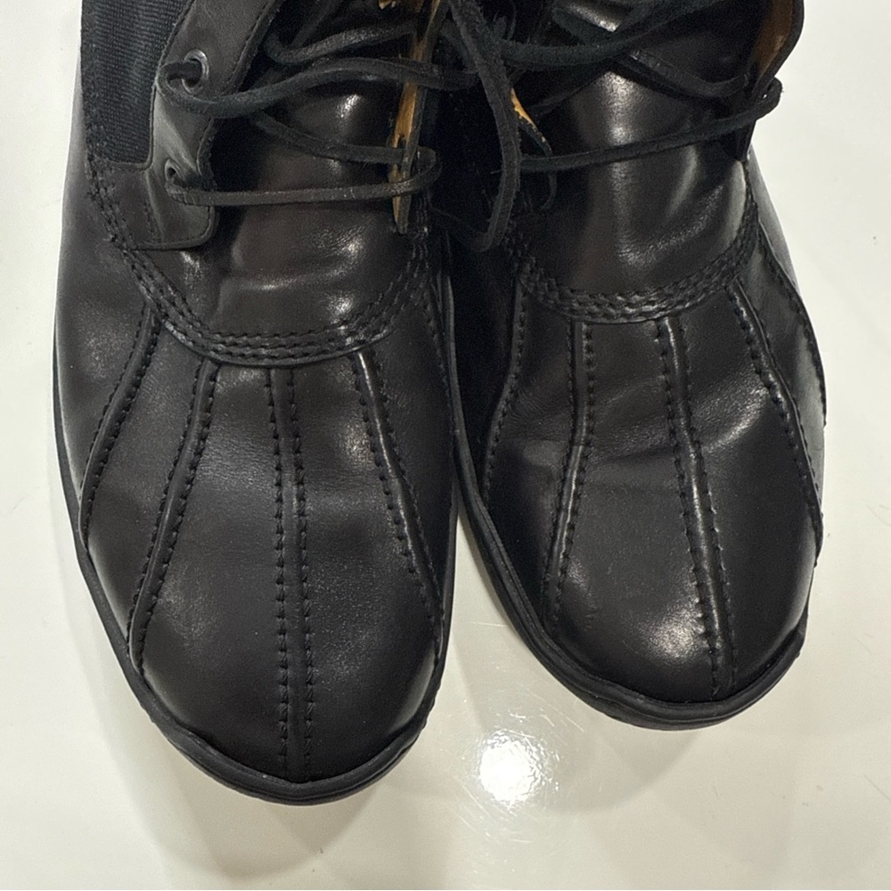 Ralph Lauren Boots Men Size 11.5 Black Leather Combat Biker Made In Italy - Picture 2 of 6